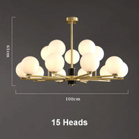 Creative minimalist nordic copper chandelier for elegant interiors