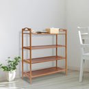 Durable and practical 4-tier bamboo shoe rack for storage