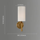 Copper wall light with modern fabric lampshade