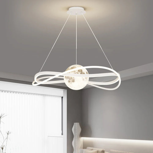 Minimalist Nordic LED chandelier for large art halls - vue 4 sur 14