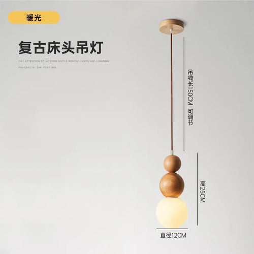 Japanese solid wood pendant light wabi sabi style for interiors