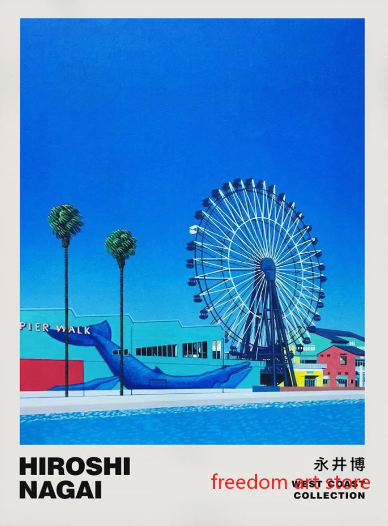 Vintage Japanese 80s art posters by Hiroshi Nagai wall decor