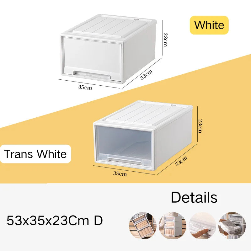 tiroirs empilables en plastique transparent pour rangement pratique - vue 20 sur 48