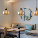 Vintage industrial smoked glass pendant light for loft or restaurant