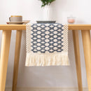 Embroidered cotton and linen table runner with country style