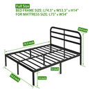 Heavy Duty Metal Bed Frame with Headboard, 3500 lbs Max Weight Capacity Metal Platform, Easy Assembly Mattress Foundation