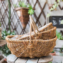 handwoven basket for fruit and vegetables storage and picnic