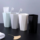 Solid plastic mouthwash and toothbrush cup