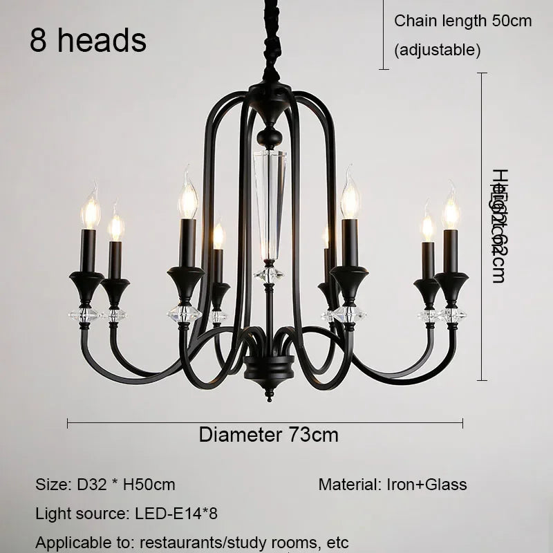 Retro luxury American style crystal chandelier - vue 8 sur 10