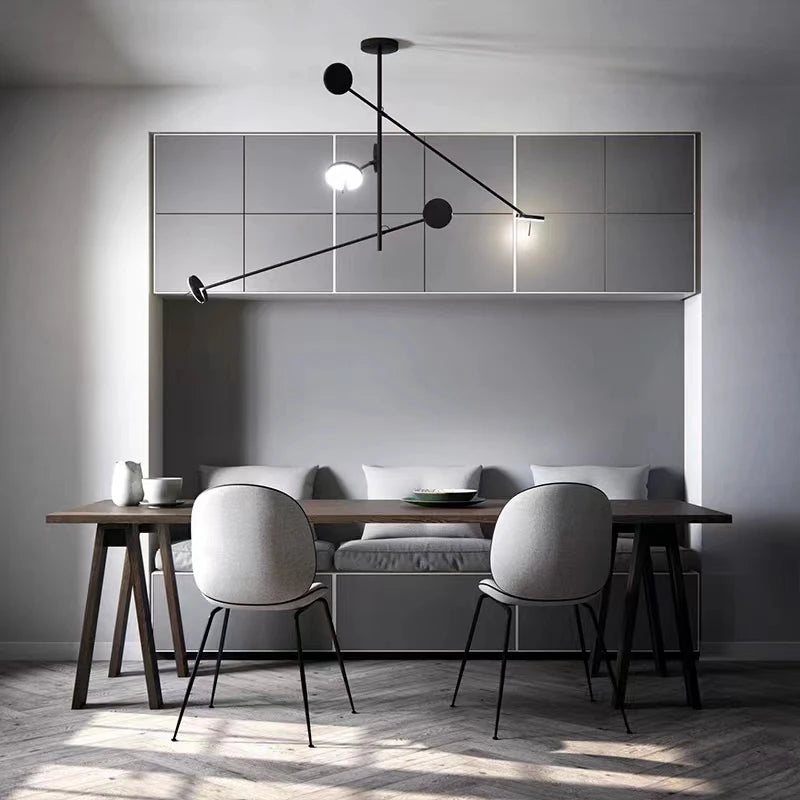 Minimalist black metal pendant light for interior decor