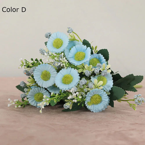 six fleurs artificielles chrysanthème pour décoration de mariage - vue 12 sur 12
