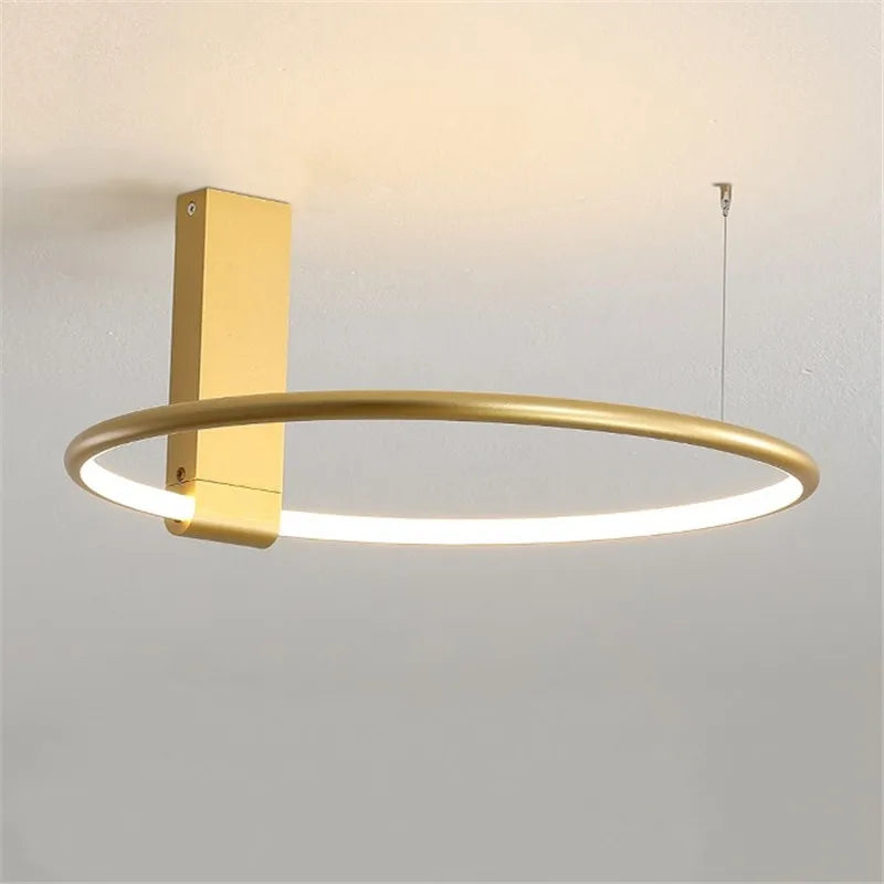 Modern circular LED ceiling light with creative 360-degree rotation