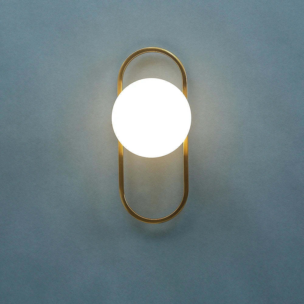 Glass LED wall light for corridor and hotel background