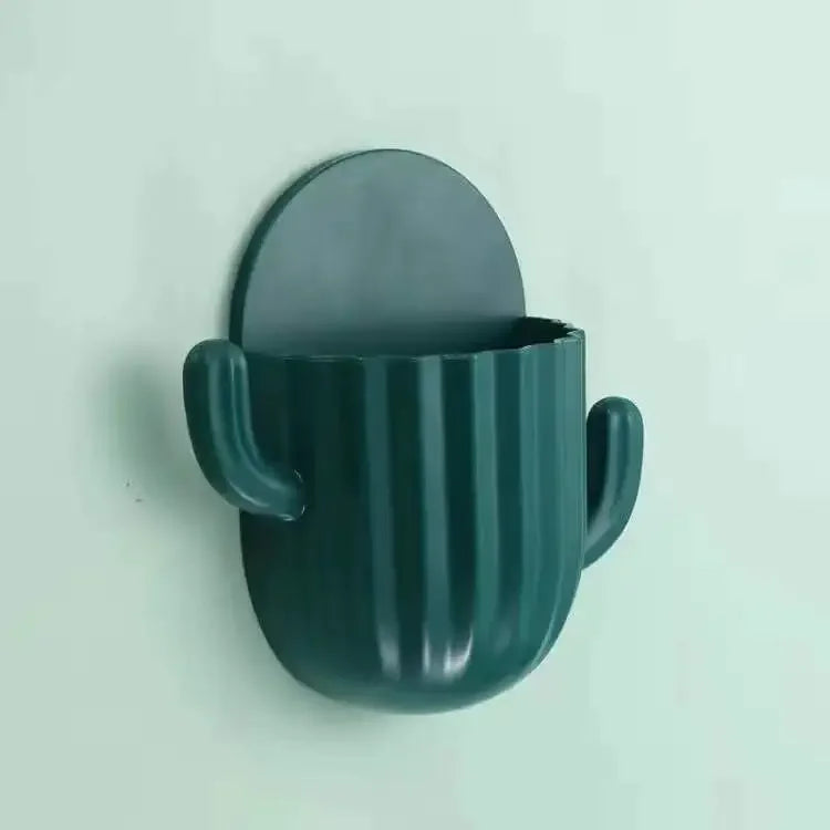 cactus bathroom storage self-adhesive wall rack - vue 10 sur 10