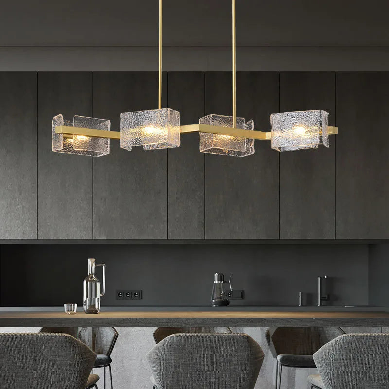 Water patterned glass chandelier for creative interior decor