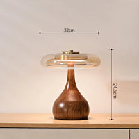 Retro wooden and glass desk lamp for an elegant interior