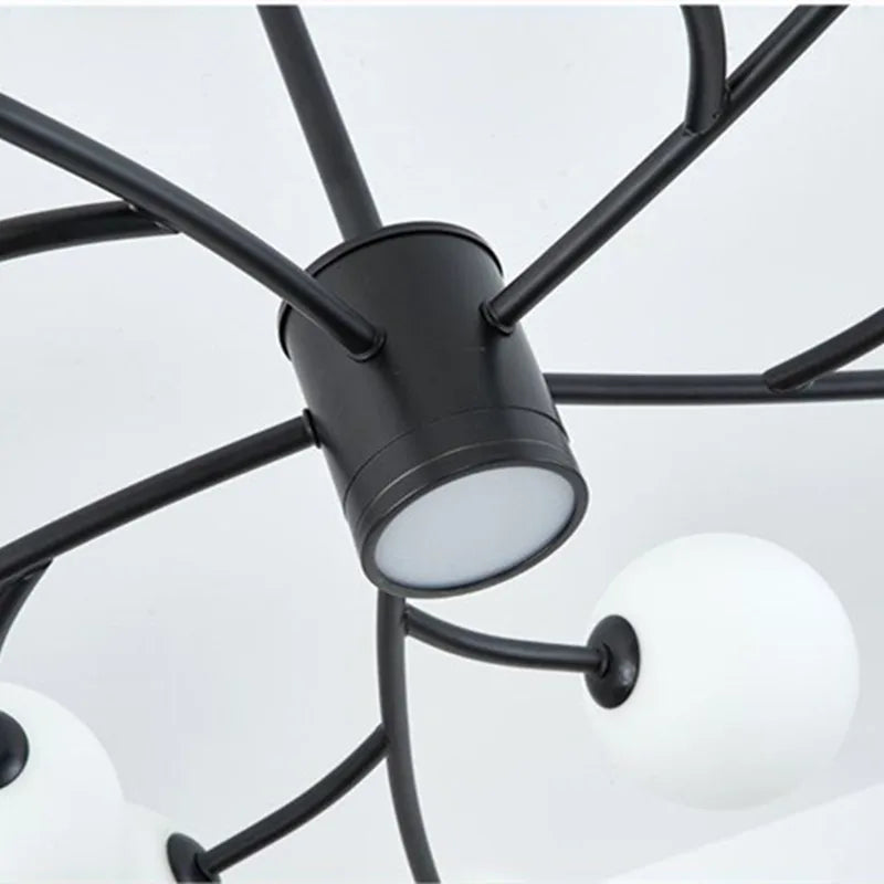 Nordic glass LED chandelier for kitchen decor - vue 4 sur 14