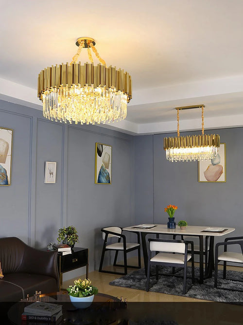 Modern multi-layer oval crystal ceiling light - vue 10 sur 33