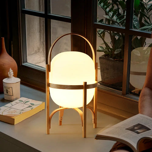 Modern wooden floor lamp for living room, study, bedroom, portable - vue 4 sur 8