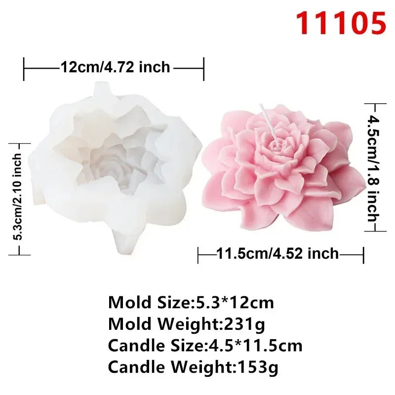 3d rose bouquet silicone mold for candle