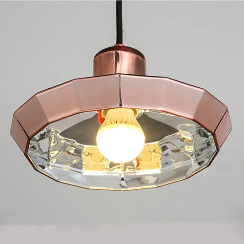 Rose gold glass pendant light for kitchen and restaurant - vue 8 sur 10