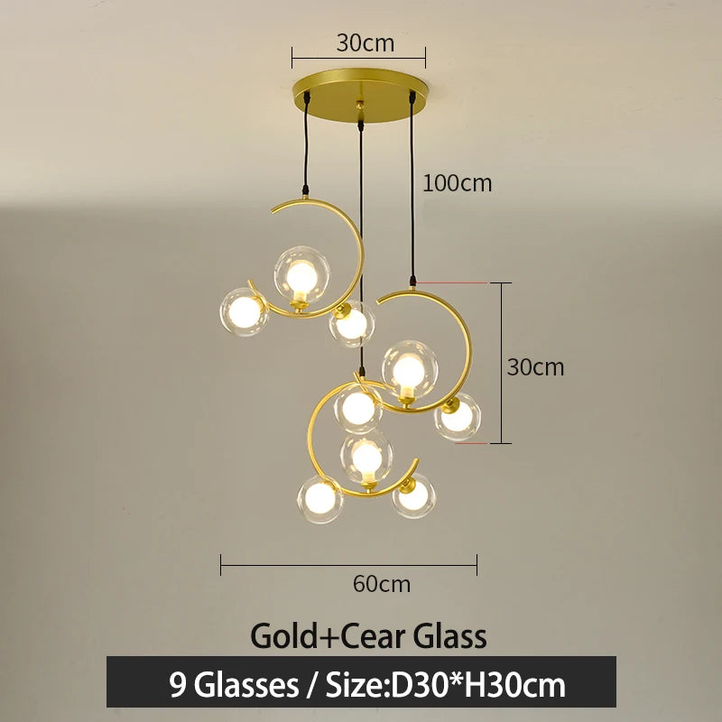 Nordic glass ball decorative and creative lamp - vue 9 sur 16