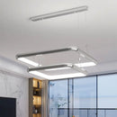 Modern LED square pendant chandelier with pearl finish for home