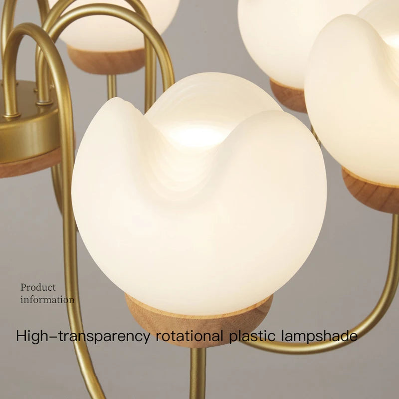 Nordic solid wood chandelier for elegant interior decoration - vue 5 sur 9