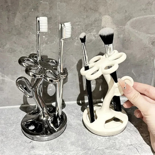 stylish storage holder for brushes and makeup - vue 6 sur 9