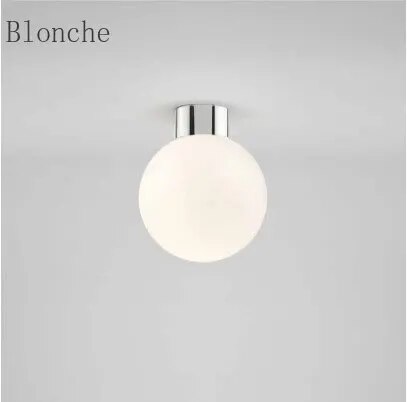 Round glass ball LED ceiling light - vue 3 sur 15