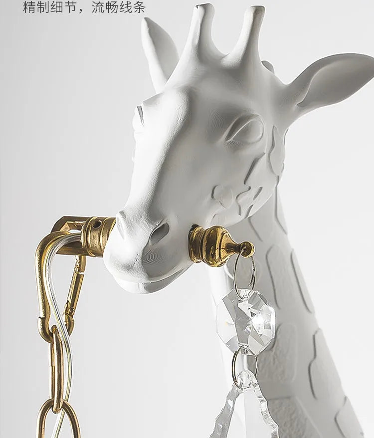 decorative LED resin and crystal giraffe wall light - vue 5 sur 7