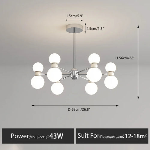 Dimmable pendant chandelier for modern interior decor - vue 14 sur 15