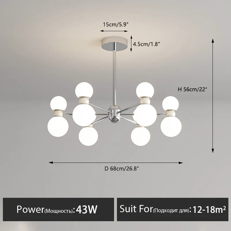 Dimmable pendant chandelier for modern interior decor - vue 13 sur 15