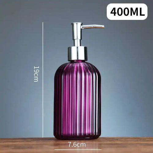 portable glass liquid soap dispenser for bathroom - vue 16 sur 17