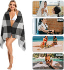 Lightweight sand-free checked beach towel