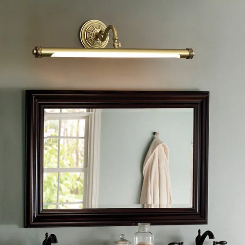 Chinese style gold mirror bathroom wall light retro waterproof - vue 2 sur 8