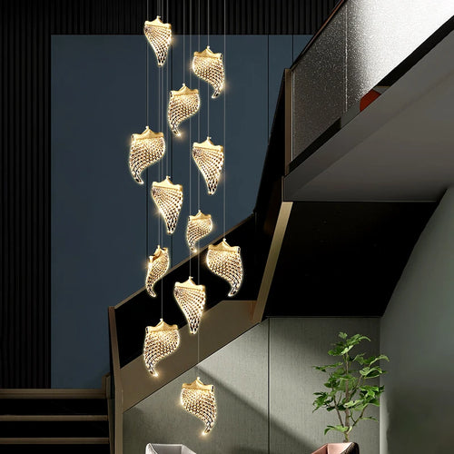 Suspended LED chandelier for modern indoor lighting - vue 3 sur 14