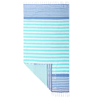 Turkish cotton beach towel with stripes and tassels, lightweight