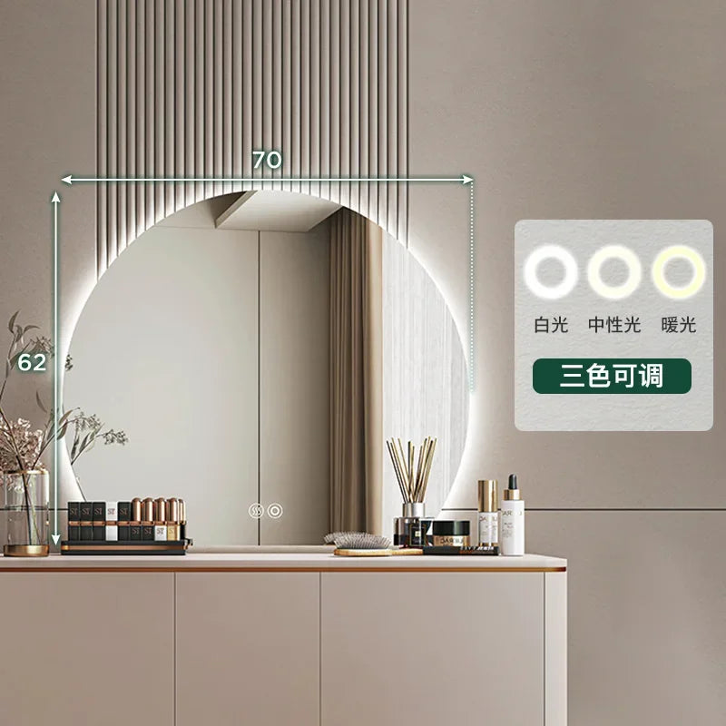artistic makeup mirror with creative wall light - vue 7 sur 13