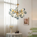 Artistic crystal glass chandelier with gold LED