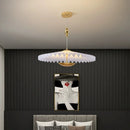 Minimalist pleated folding LED flying saucer pendant light