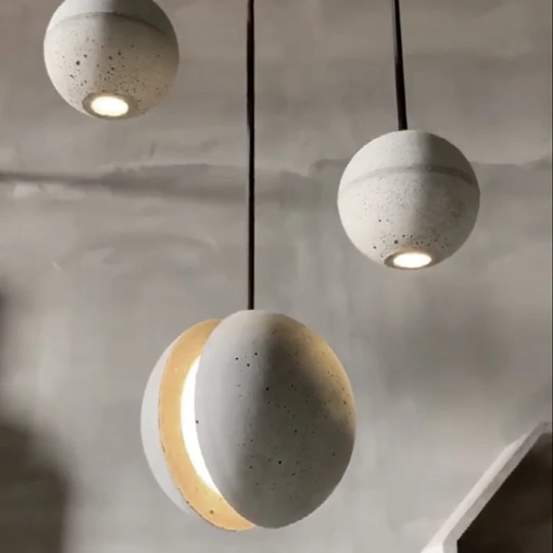 Round cement pendant light vintage style for interiors
