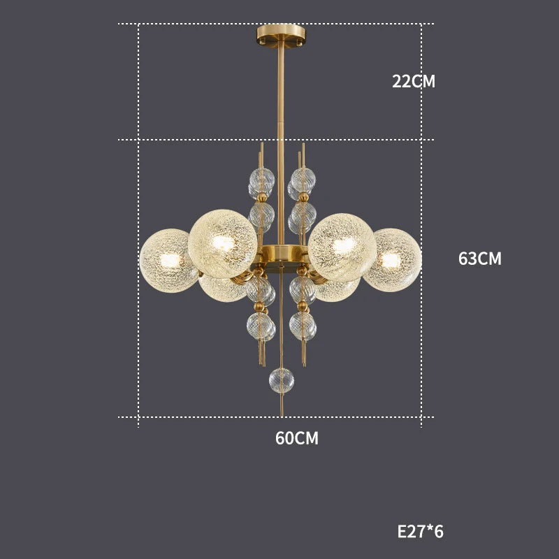lustre classique à bulles en chrome doré tendance 2024 pour éclairage moderne - vue 9 sur 9