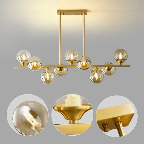 Luxury modern design glass LED chandelier - vue 7 sur 9