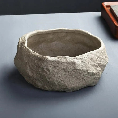 Ceramic Rock Mud Imitation Stone Tea Washing Pen Wash Tea Cups, Household Tea Set Accessories, Extra Large Basin - vue 5 sur 11
