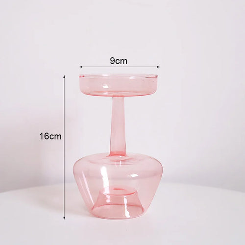 Vintage glass candle holder for weddings and romantic dinners - vue 9 sur 27