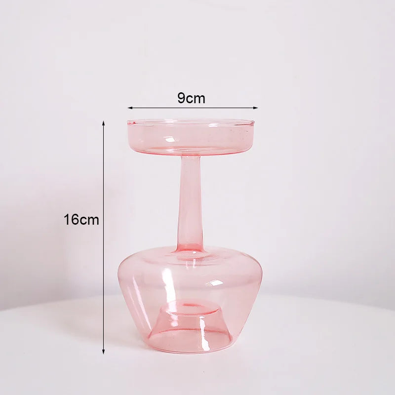 Vintage glass candle holder for weddings and romantic dinners - vue 8 sur 27