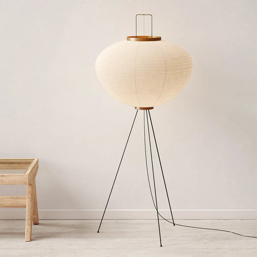 Vintage Japanese wabi sabi handmade floor lamp
