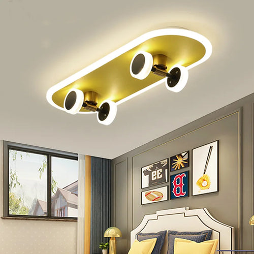 Scooter boy ceiling light decorative lamp for children's room - vue 3 sur 8