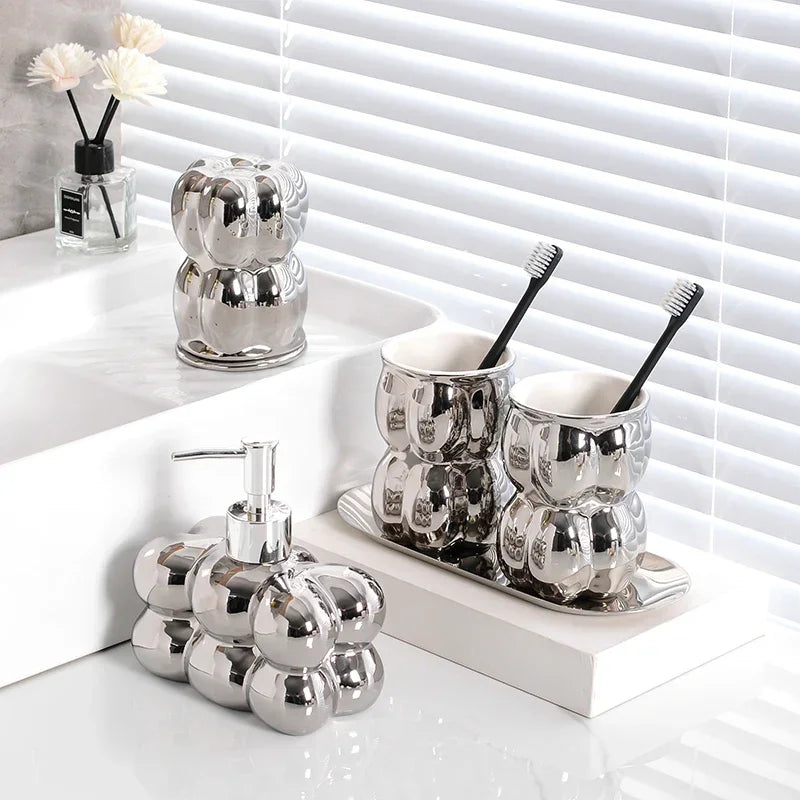 luxury ceramic bathroom decor set - vue 8 sur 18